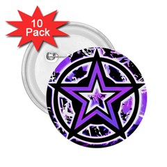 Purple Star 2 25  Button (10 Pack) by ArtistRoseanneJones