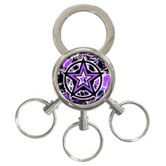 Purple Star 3-ring Key Chain