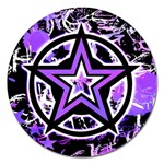 Purple Star Magnet 5  (Round) Front