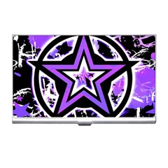 Purple Star Business Card Holder by ArtistRoseanneJones