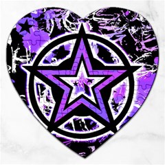 Purple Star Jigsaw Puzzle (heart) by ArtistRoseanneJones