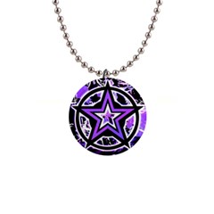 Purple Star Button Necklace