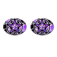 Purple Star Cufflinks (oval)