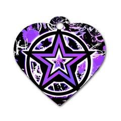 Purple Star Dog Tag Heart (two Sided)