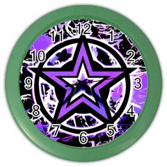 Purple Star Wall Clock (color)