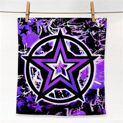 Purple Star Face Towel by ArtistRoseanneJones