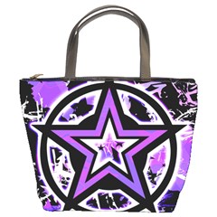 Purple Star Bucket Handbag by ArtistRoseanneJones