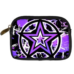 Purple Star Digital Camera Leather Case by ArtistRoseanneJones