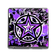 Purple Star Memory Card Reader With Storage (square) by ArtistRoseanneJones