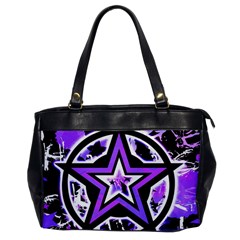 Purple Star Oversize Office Handbag (one Side) by ArtistRoseanneJones