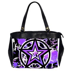 Purple Star Oversize Office Handbag (two Sides) by ArtistRoseanneJones