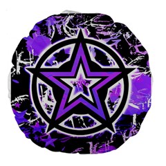 Purple Star Large 18  Premium Round Cushion 