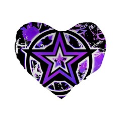 Purple Star Standard 16  Premium Heart Shape Cushion  by ArtistRoseanneJones