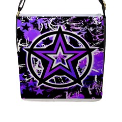 Purple Star Flap Closure Messenger Bag (l)