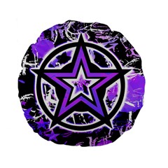 Purple Star Standard 15  Premium Flano Round Cushion  by ArtistRoseanneJones