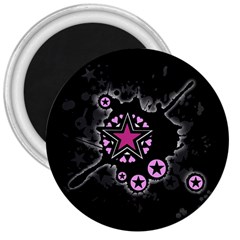 Pink Star Explosion 3  Button Magnet