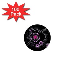 Pink Star Explosion 1  Mini Button Magnet (100 Pack)