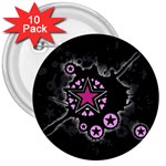 Pink Star Explosion 3  Button (10 pack) Front