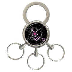 Pink Star Explosion 3-ring Key Chain