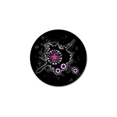 Pink Star Explosion Golf Ball Marker 4 Pack by ArtistRoseanneJones