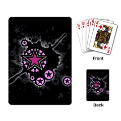 Pink Star Explosion Playing Cards Single Design by ArtistRoseanneJones