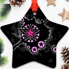 Pink Star Explosion Star Ornament (two Sides) by ArtistRoseanneJones