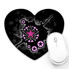 Pink Star Explosion Mouse Pad (heart)