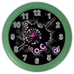 Pink Star Explosion Wall Clock (color)