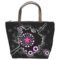 Pink Star Explosion Bucket Handbag by ArtistRoseanneJones