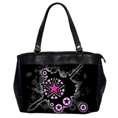 Pink Star Explosion Oversize Office Handbag (two Sides) by ArtistRoseanneJones