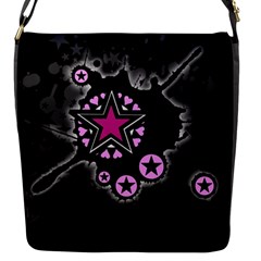 Pink Star Explosion Flap Closure Messenger Bag (small)