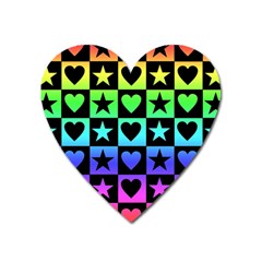 Rainbow Stars And Hearts Magnet (heart)