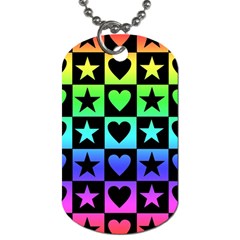 Rainbow Stars And Hearts Dog Tag (one Sided)