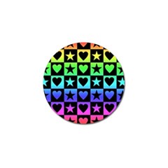 Rainbow Stars And Hearts Golf Ball Marker