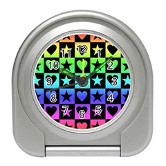 Rainbow Stars And Hearts Desk Alarm Clock