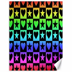 Rainbow Stars And Hearts Canvas 18  X 24  (unframed) by ArtistRoseanneJones