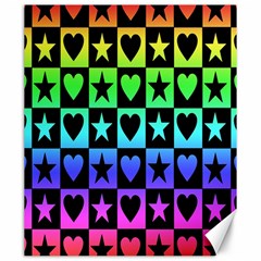 Rainbow Stars And Hearts Canvas 20  X 24  (unframed)