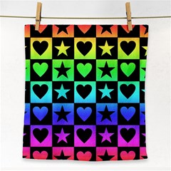 Rainbow Stars And Hearts Face Towel