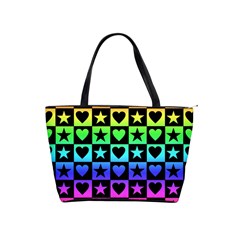 Rainbow Stars And Hearts Large Shoulder Bag by ArtistRoseanneJones