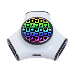 Rainbow Stars And Hearts 3 Port Usb Hub