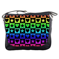 Rainbow Stars And Hearts Messenger Bag