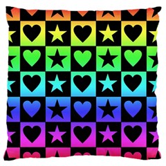 Rainbow Stars And Hearts Standard Flano Cushion Case (one Side)