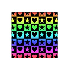 Rainbow Stars And Hearts Satin Bandana Scarf by ArtistRoseanneJones