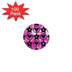 Star And Heart Pattern 1  Mini Button (100 Pack)