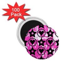 Star And Heart Pattern 1 75  Button Magnet (100 Pack)