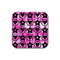 Star And Heart Pattern Drink Coaster (square) by ArtistRoseanneJones