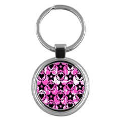 Star And Heart Pattern Key Chain (round)