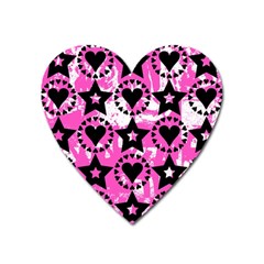 Star And Heart Pattern Magnet (heart) by ArtistRoseanneJones