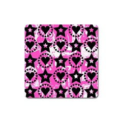 Star And Heart Pattern Magnet (square)