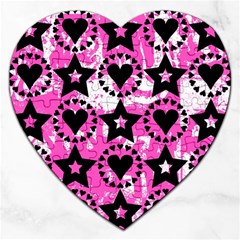 Star And Heart Pattern Jigsaw Puzzle (heart) by ArtistRoseanneJones